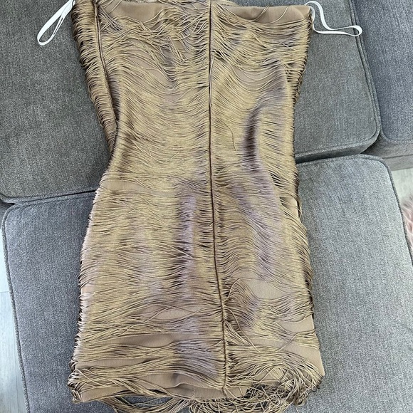 Authentic NEW Alexander Wang Bronze Fringe Dress size SMALL - Picture 5 of 10